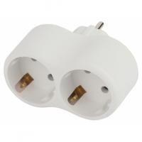 Разветвитель двойник 16А 2 гнезда с з/к белый Эра