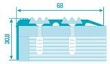 Порог 180см ПУ-07 68х30,8мм 001 алюминиевый угол с накладкой Лука---5%