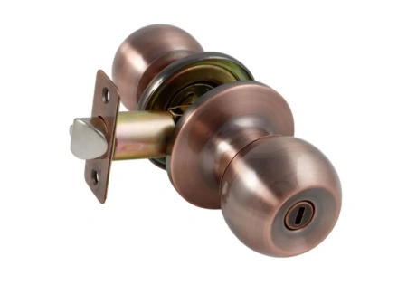 Защелка круглая без ключа/с фиксатором медь 6072-03-ВК  АC S-Locked