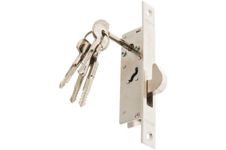 Замок врезной 10,5см б/руч. хром крючок для откатных ворот 72-K-CR Apecs