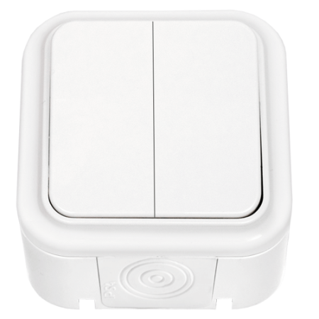 Выключатель откр.установки 2-кл белый Пралеска Беларусь IP54