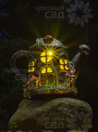 Фигура садовая 14,5см Замок водолея с LED подсв. солн.батарея 619 Чудесный Сад