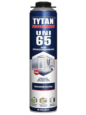 Пена монтажная проф. 65л летняя  750мл Professional 65UNI Tytan(12)
