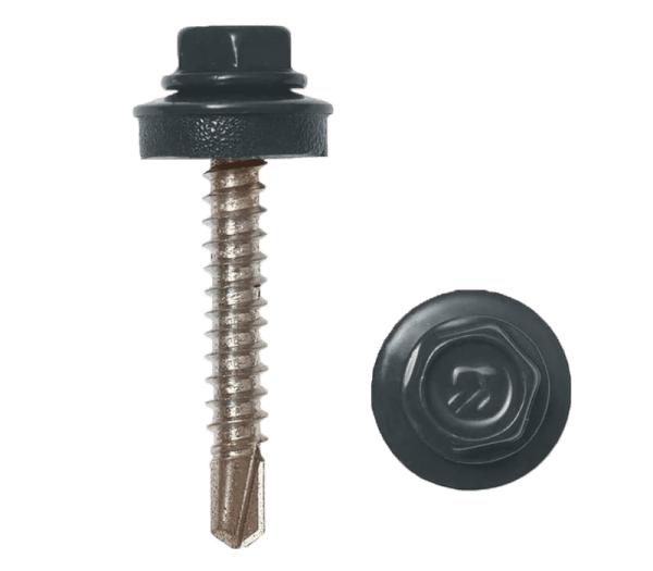 Саморез кровельный RAL7024 4,8х51 дерево  50шт графитовый серый Daxmer